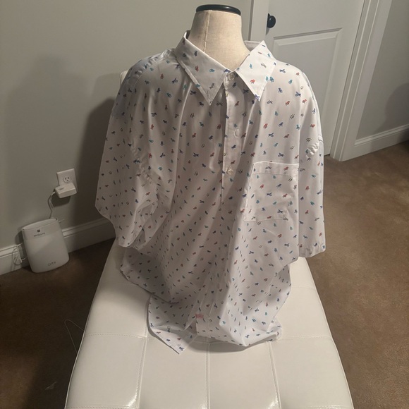 Izod Men's White Patterned Shirt - Picture 1 of 5